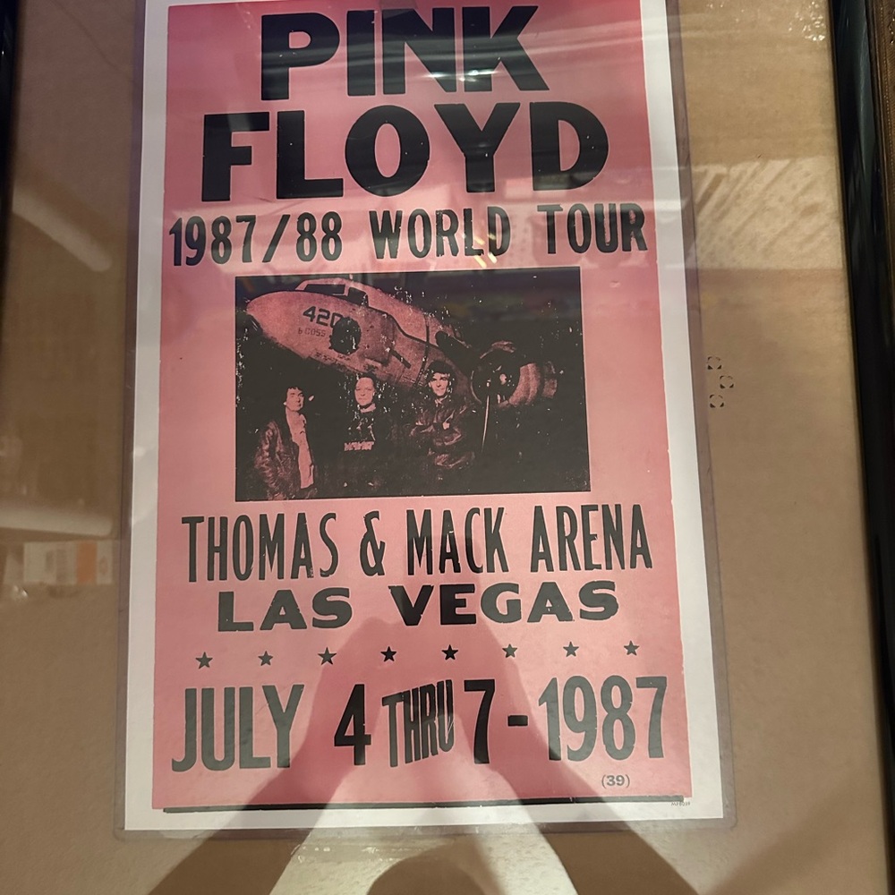 Pink Floyd 1987/8 World Tour 14x22 Venue Poster Thomas Mack Arena Las Vegas July